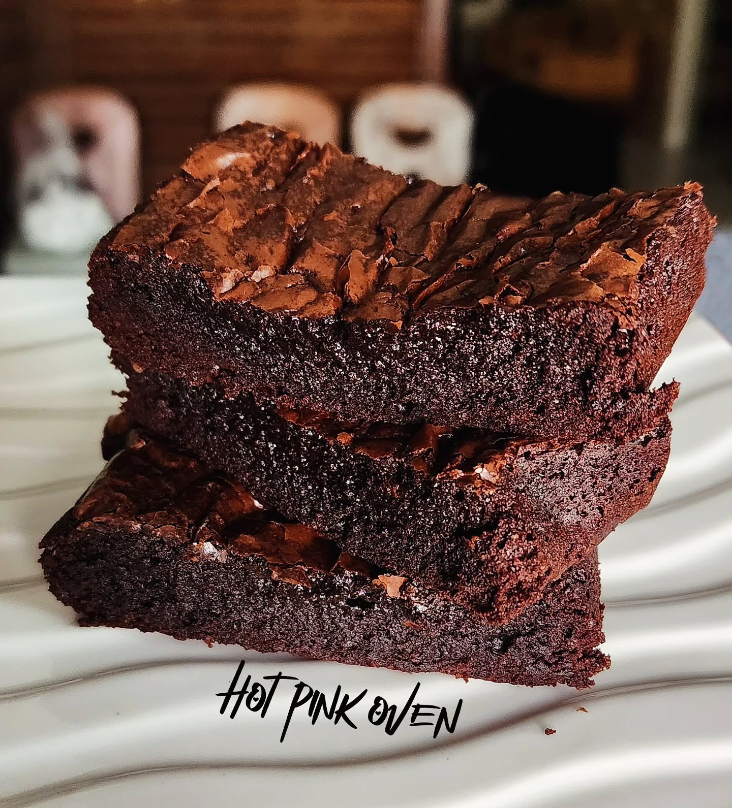 Belgian chocolate brownies, close